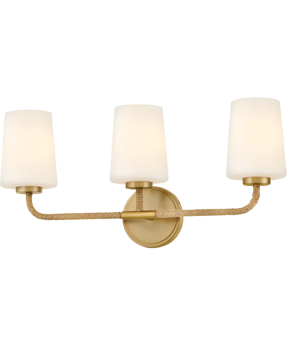 Kline 3-Light Medium Three Light Vanity in Lacquered Brass - Image 3