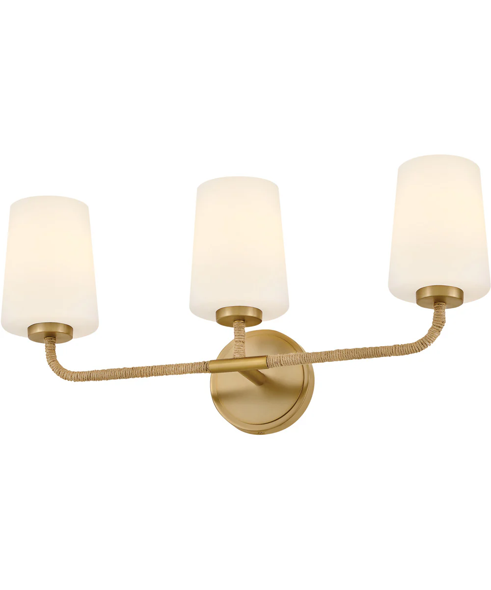 Kline 3-Light Medium Three Light Vanity in Lacquered Brass - Image 4