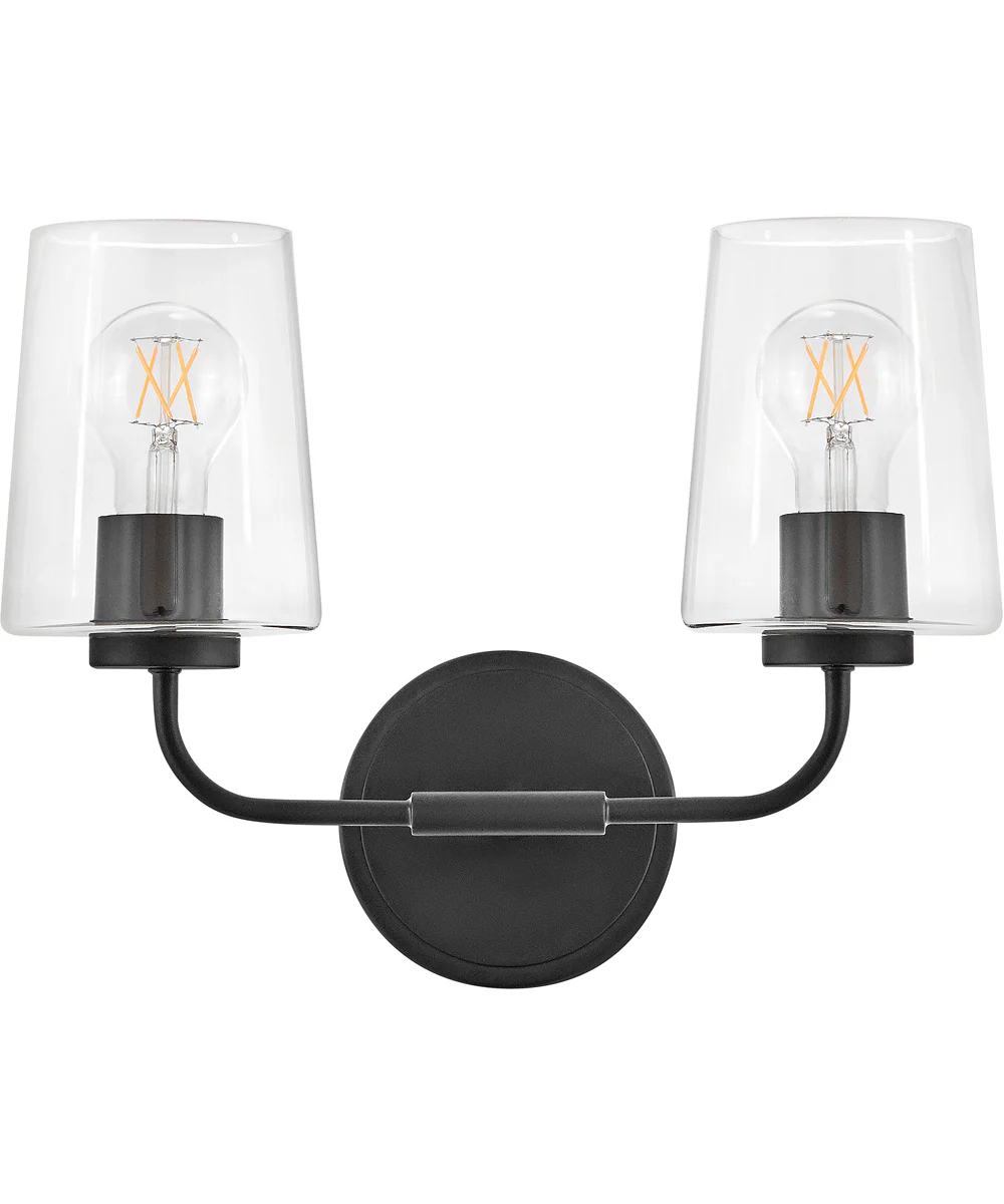 Kline 3-Light Small Two Light Vanity in Black - Image 2