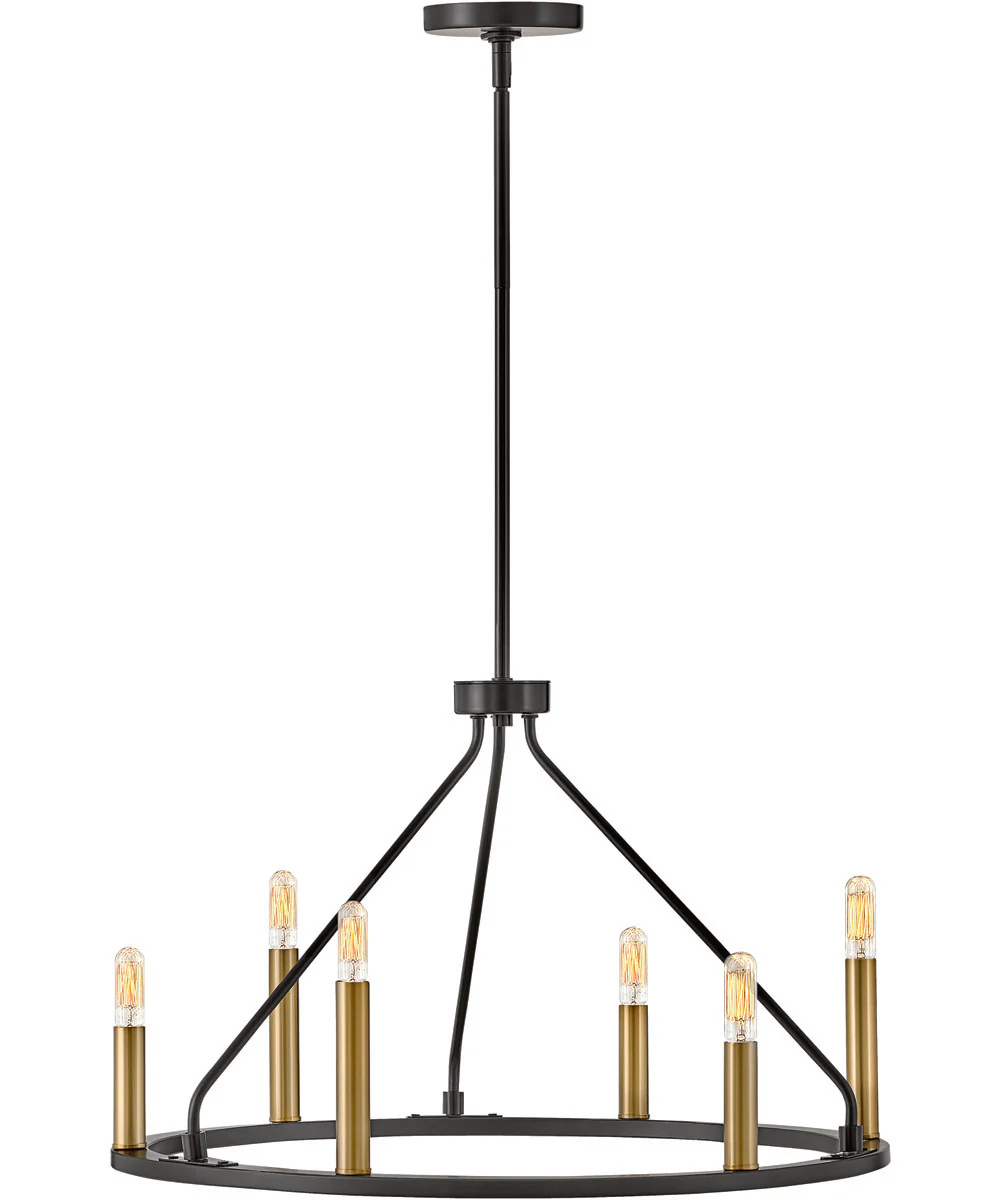 Lazlo 6-Light Medium Single Tier Chandelier in Black - Image 2