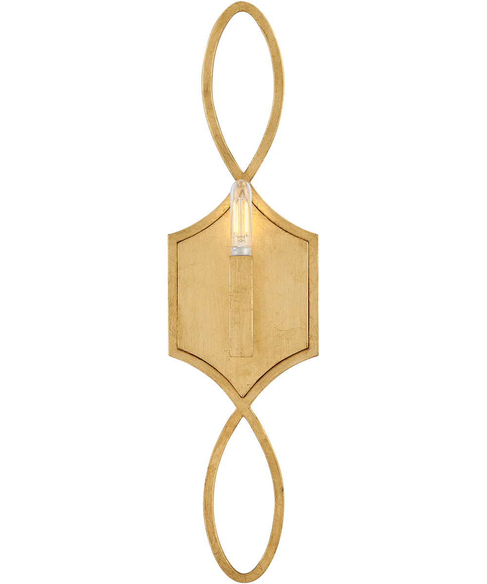 Leona 1-Light Large Sconce in Distressed Brass
