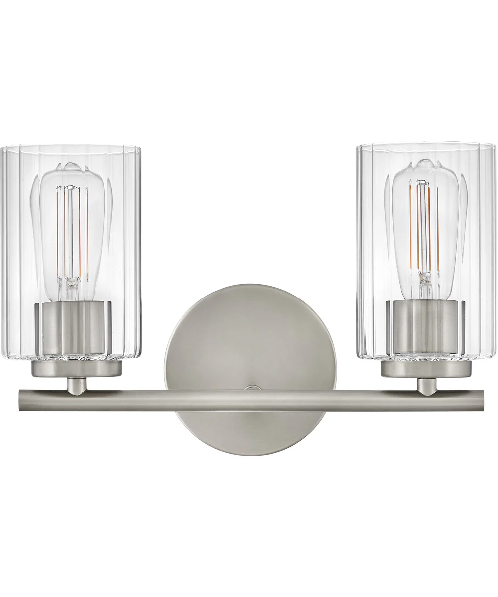 Leta 2-Light Small Two Light Vanity in Brushed Nickel - Image 2