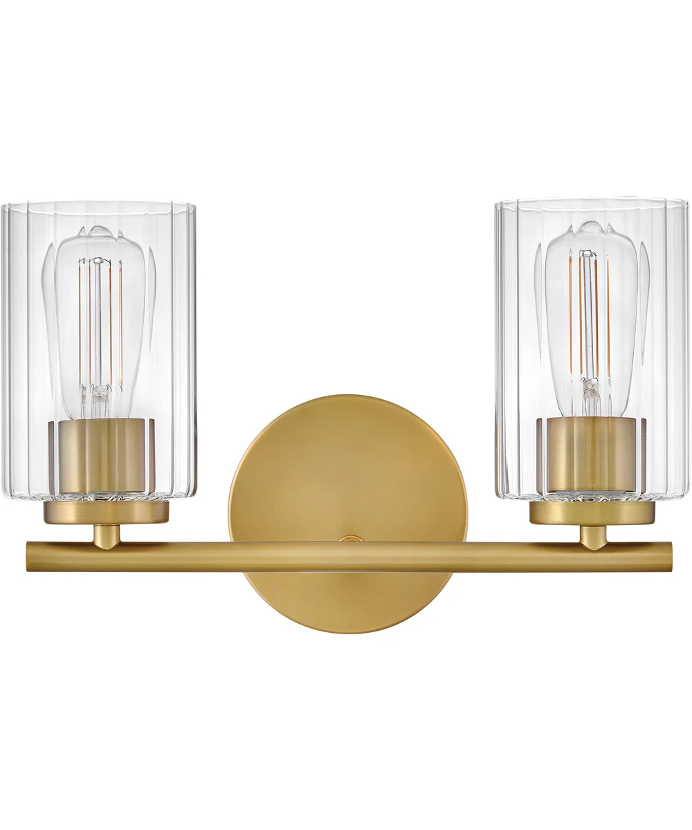 Leta 2-Light Small Two Light Vanity in Lacquered Brass - Image 2