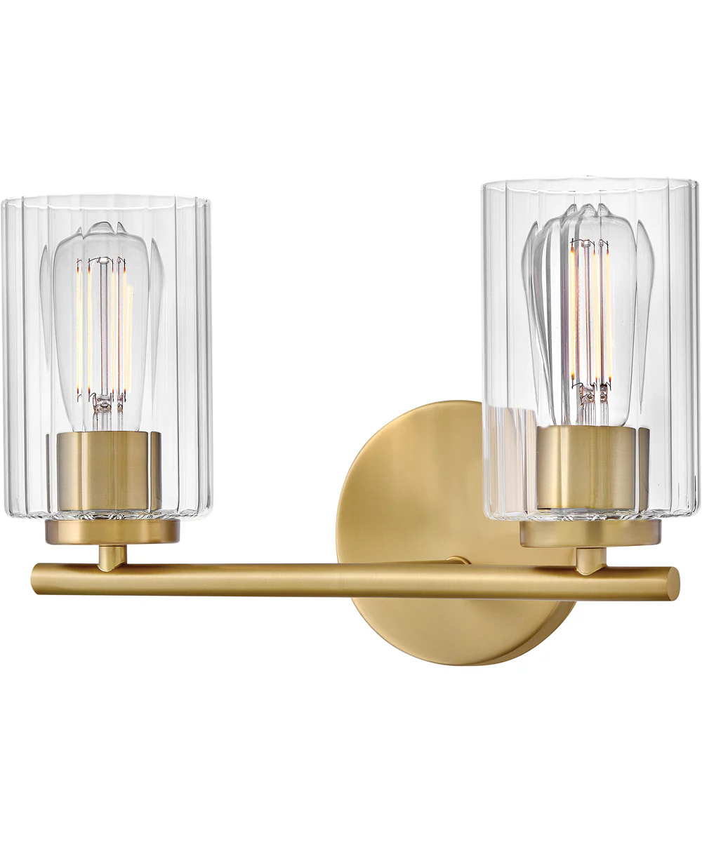 Leta 2-Light Small Two Light Vanity in Lacquered Brass - Image 3