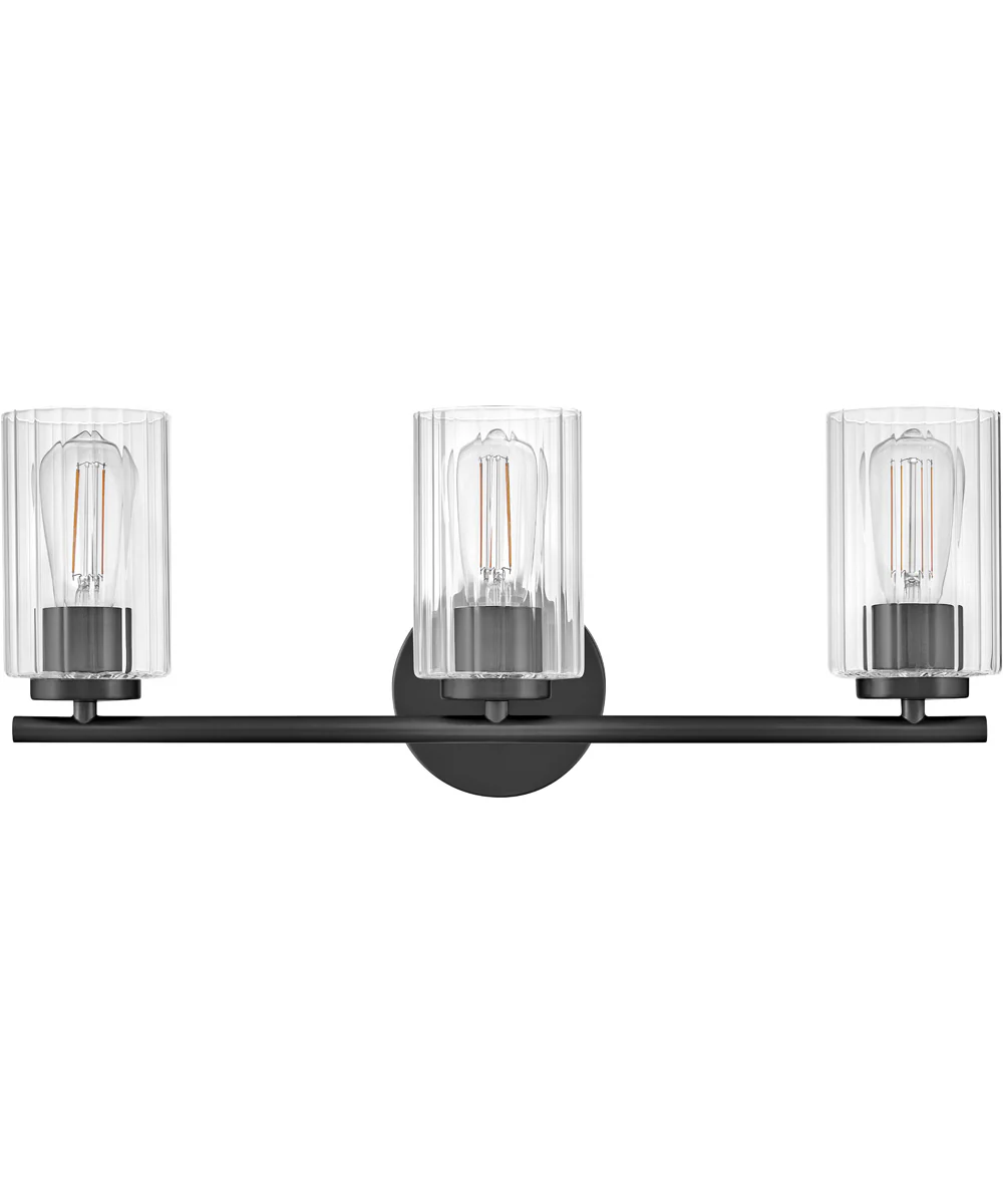 Leta 3-Light Medium Three Light Vanity in Black - Image 2