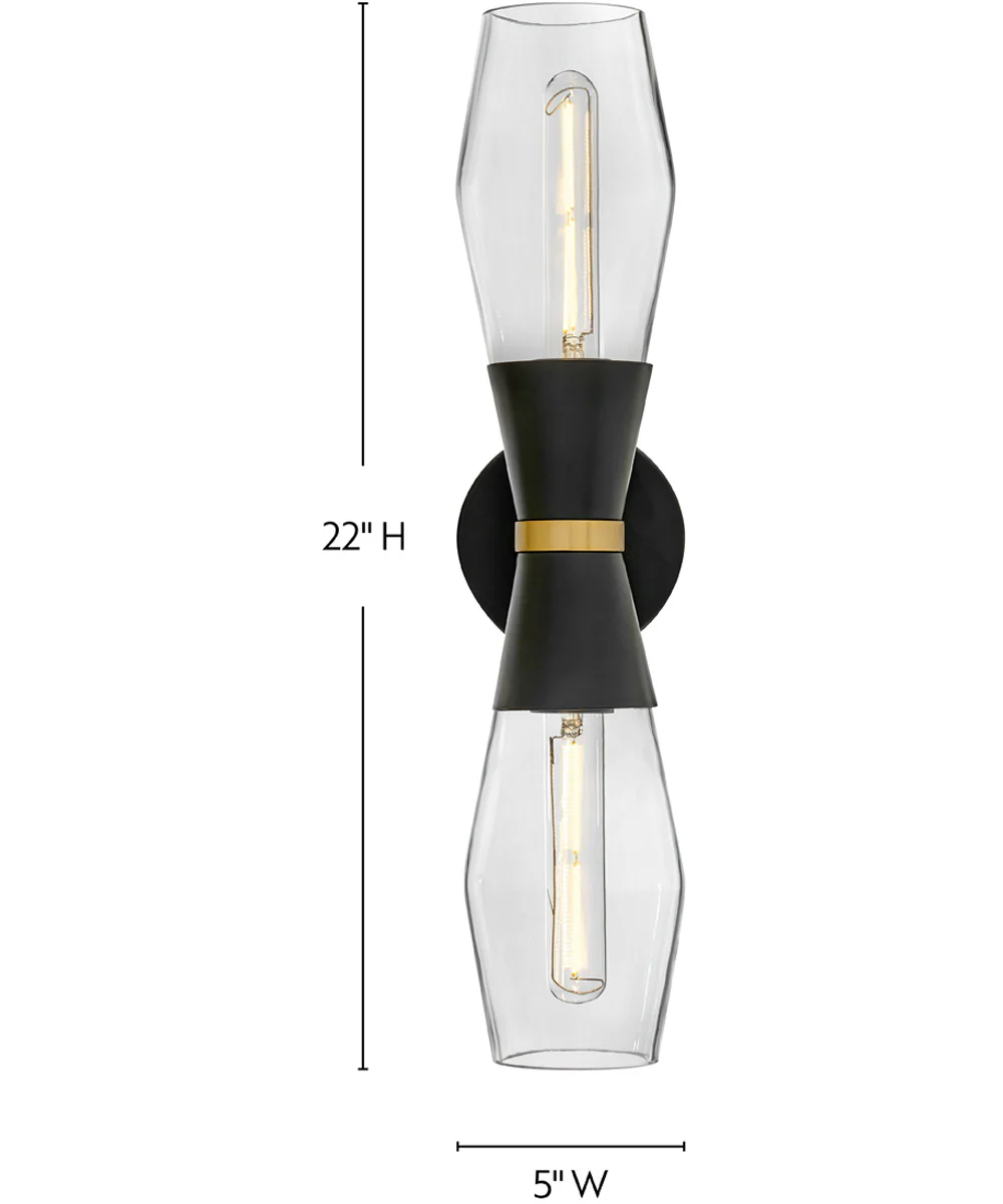 Livie 2-Light Large Two Light Sconce in Black - Image 2
