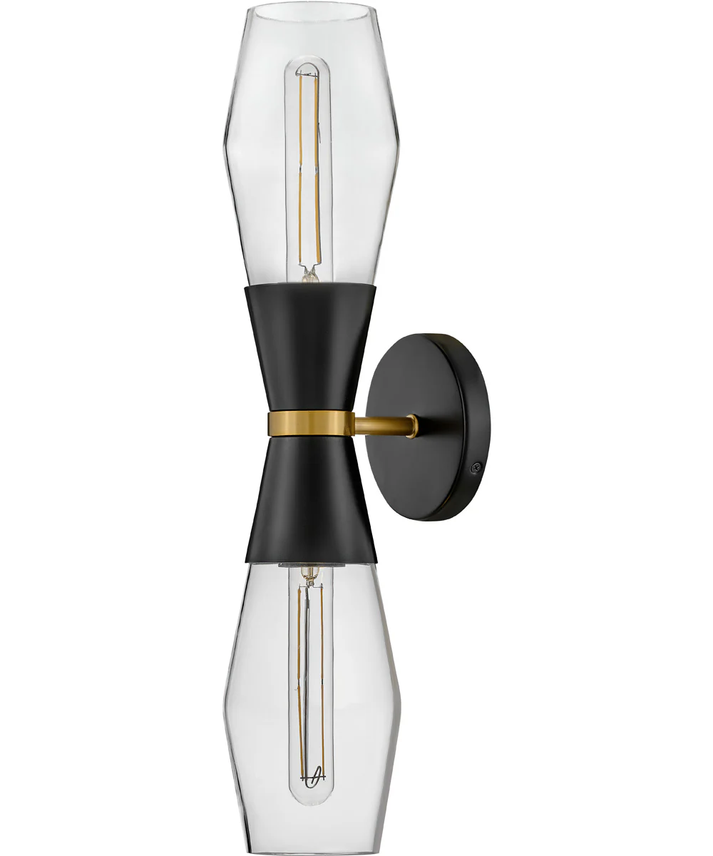 Livie 2-Light Large Two Light Sconce in Black - Image 3