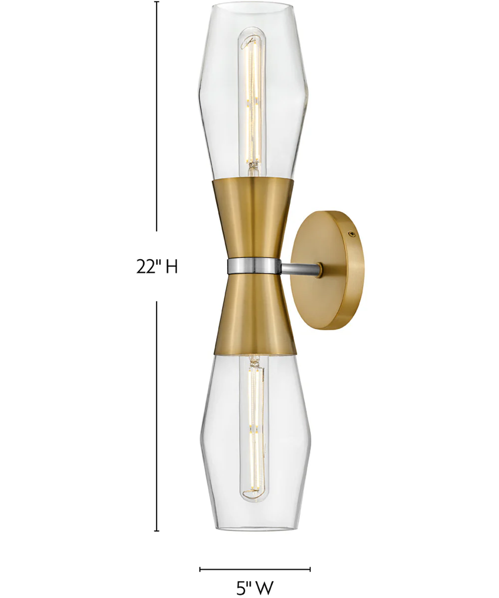 Livie 2-Light Large Two Light Sconce in Lacquered Brass - Image 3