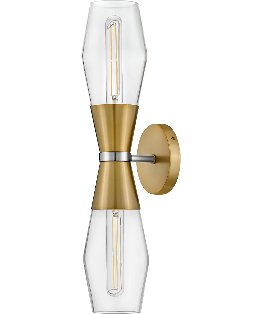 Livie 2-Light Large Two Light Sconce in Lacquered Brass - Image 4