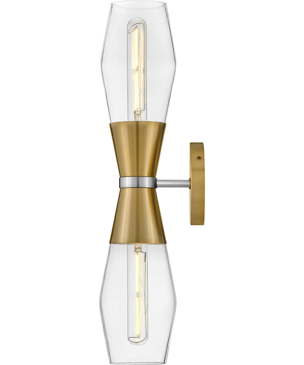 Livie 2-Light Large Two Light Sconce in Lacquered Brass - Image 5