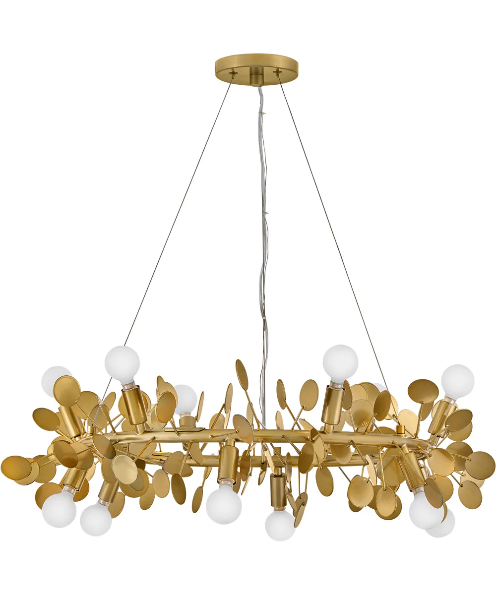 Lolli 12-Light Medium Single Tier Chandelier in Distressed Brass - Image 2