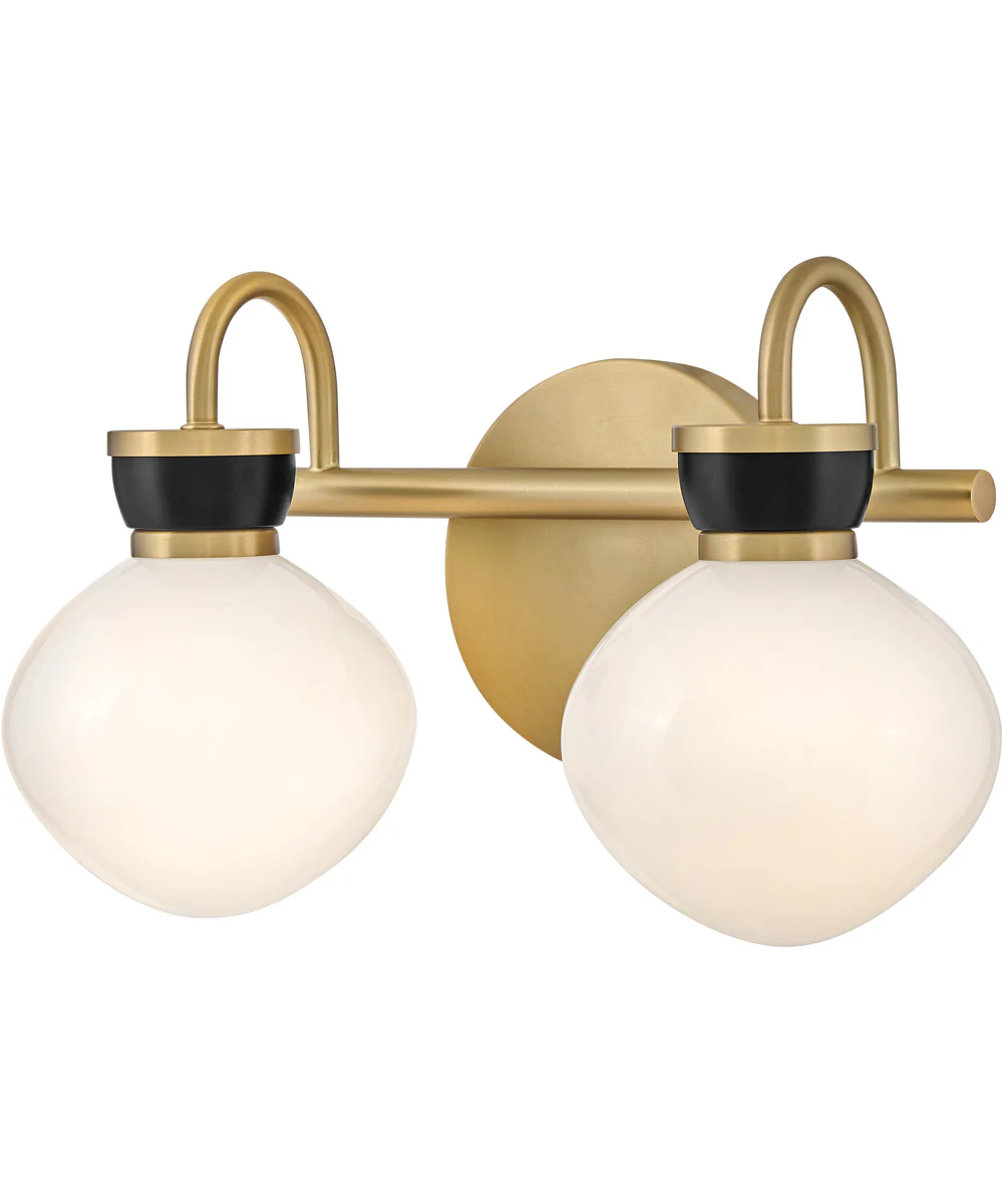 Lucy 2-Light Small Two Light Vanity in Lacquered Brass - Image 3