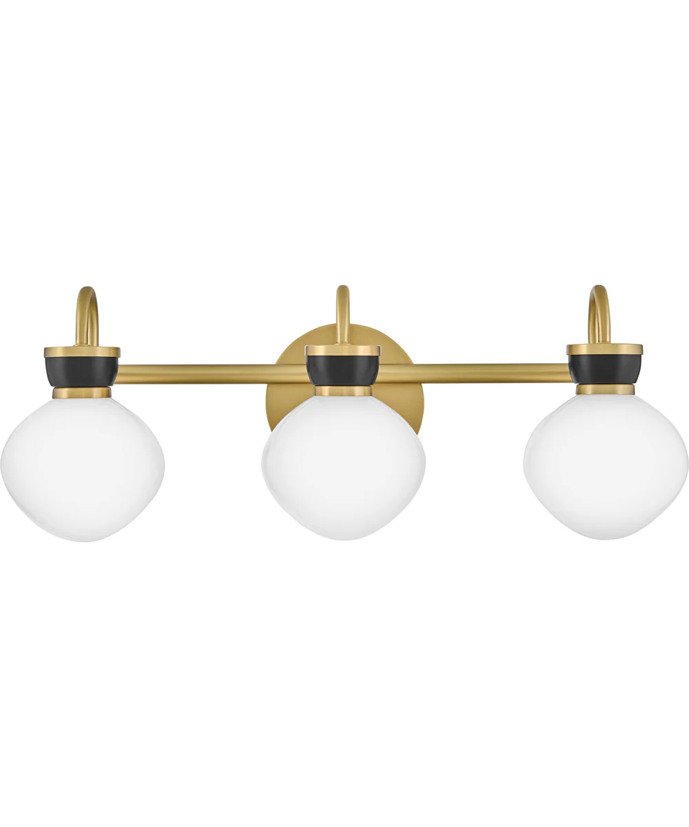 Lucy 3-Light Medium Three Light Vanity in Lacquered Brass - Image 2