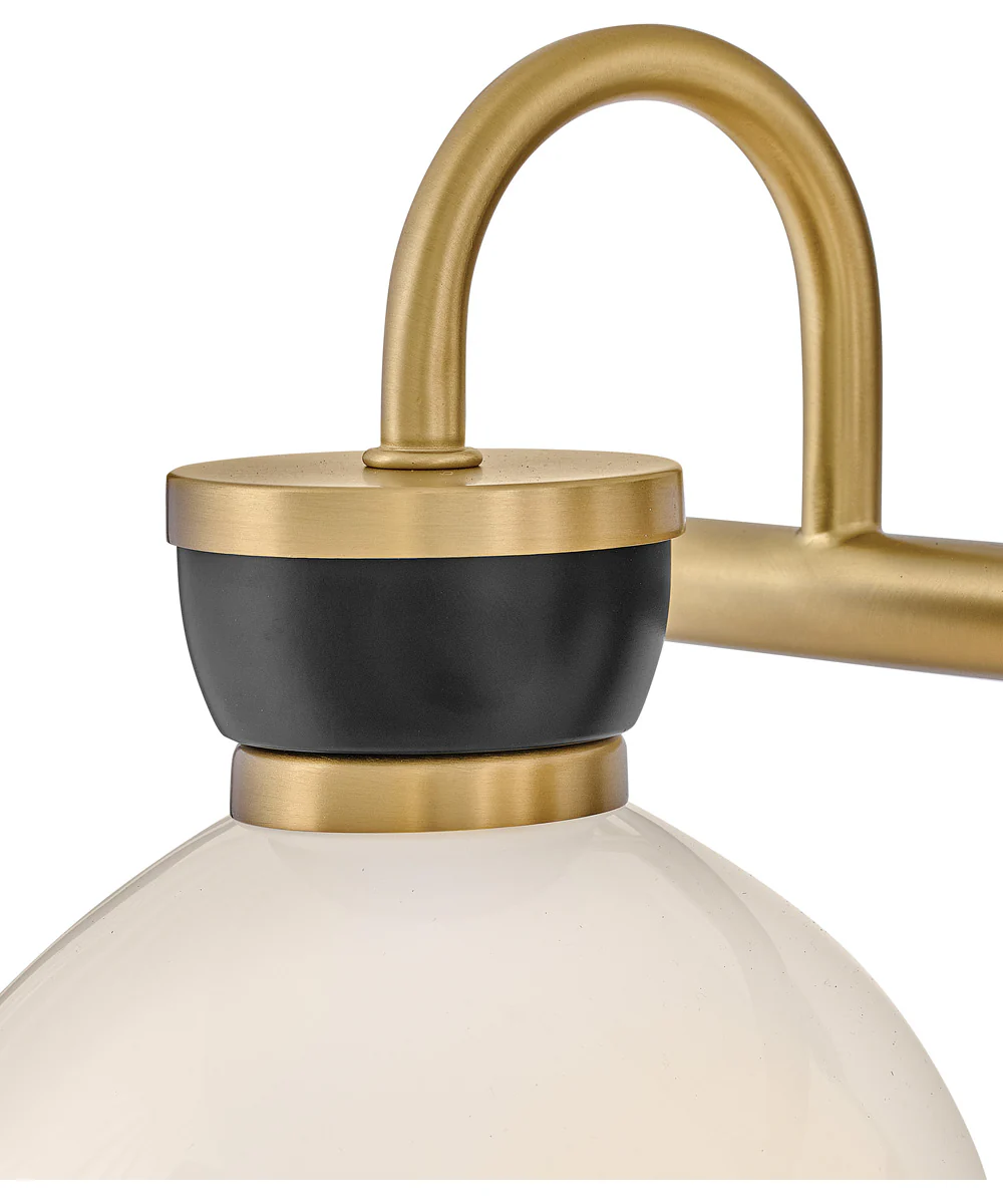 Lucy 3-Light Medium Three Light Vanity in Lacquered Brass - Image 5