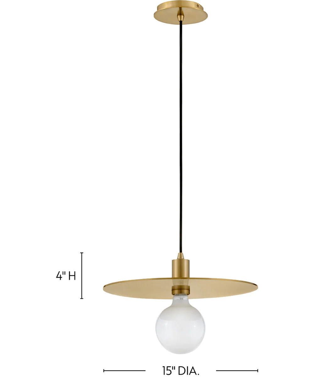Lulu 1-Light Medium Convertible Pendant in Lacquered Brass - Image 3