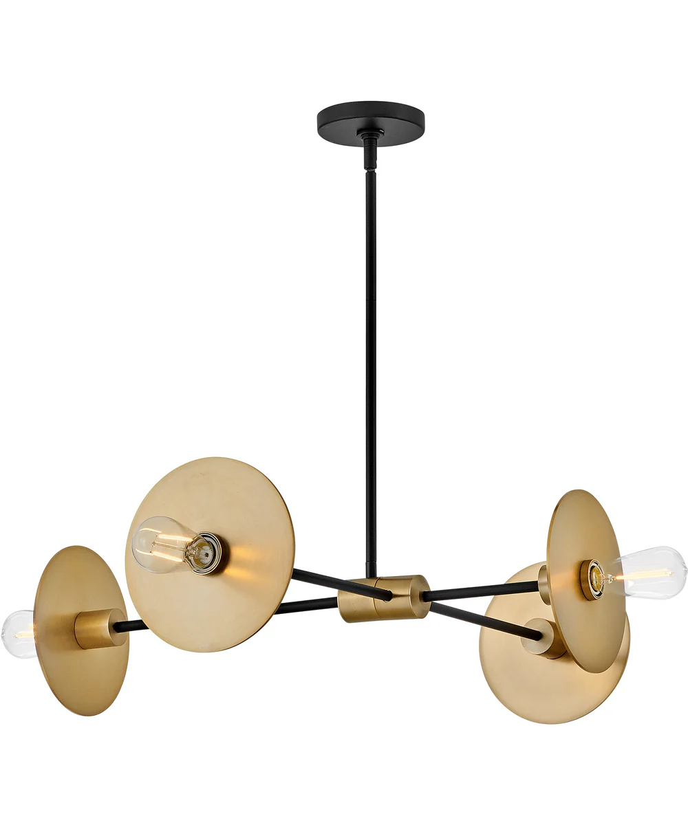 Lulu 4-Light Medium Mobile Single Tier in Lacquered Brass - Image 10