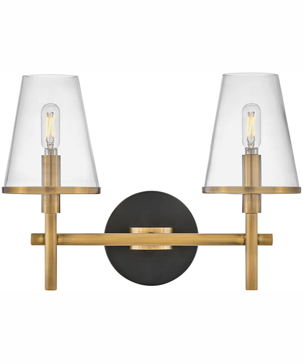 Marten 2-Light Two Light Vanity in Heritage Brass