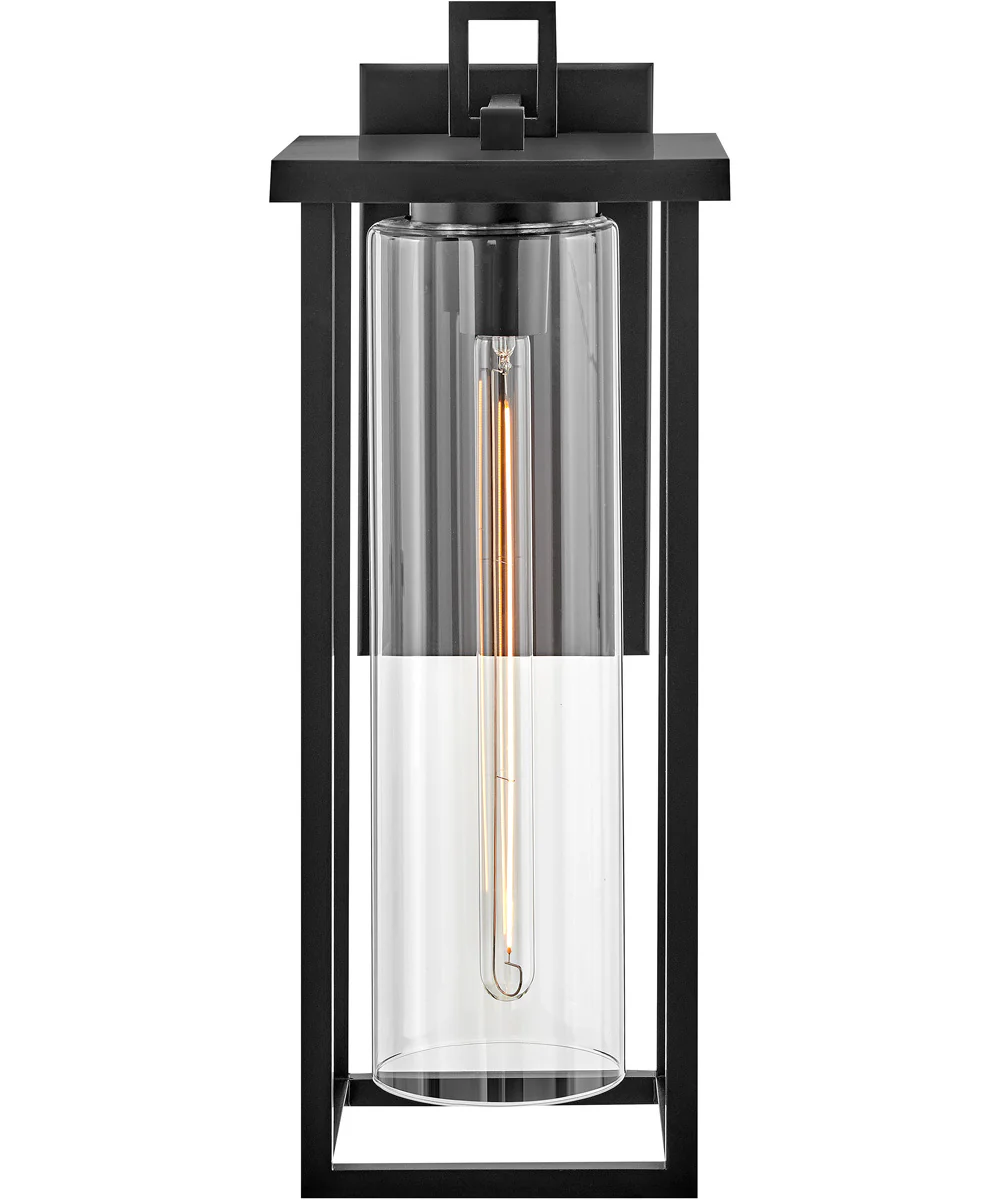 Mateo 1-Light Large Wall Mount Lantern in Black - Image 4