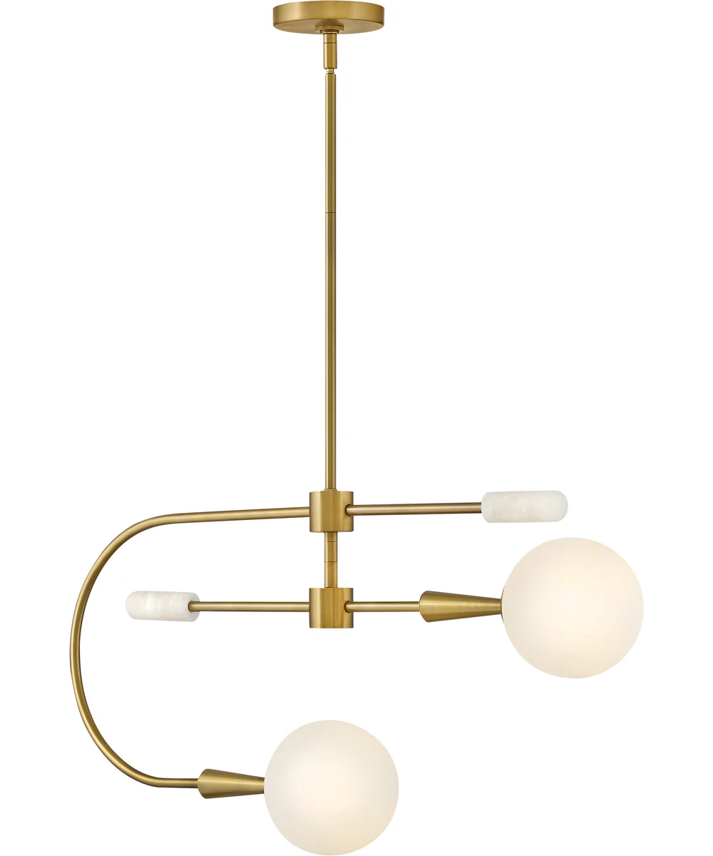 Maude 2-Light Medium Single Tier in Lacquered Brass - Image 3