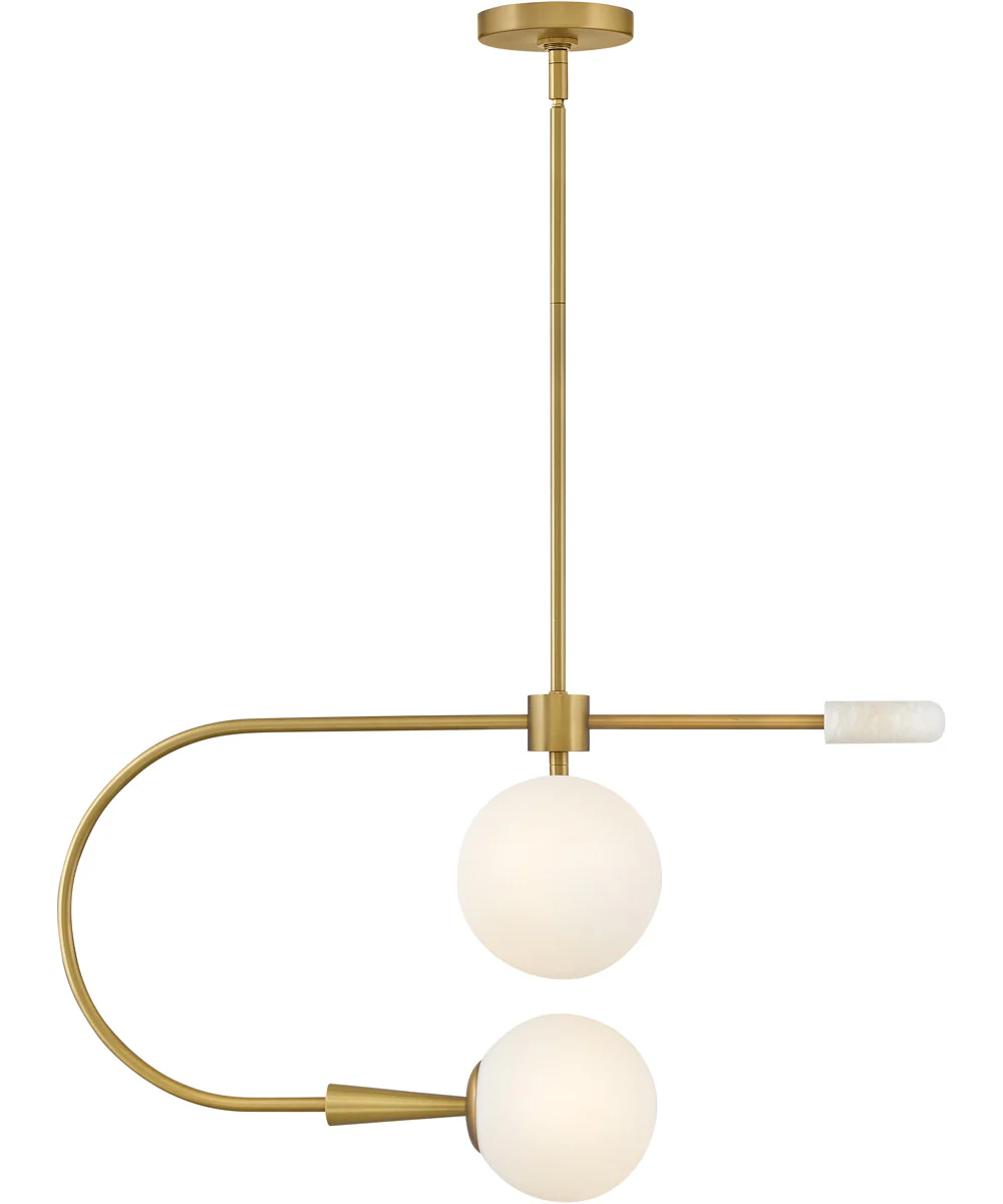 Maude 2-Light Medium Single Tier in Lacquered Brass - Image 9