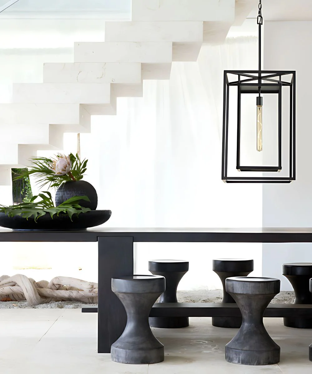Max 1-Light Extra Large Hanging Lantern 12v in Black - Image 2