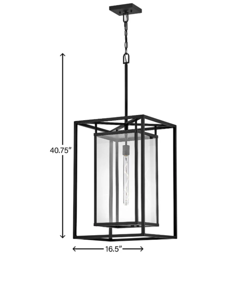 Max 1-Light Extra Large Hanging Lantern 12v in Black - Image 3