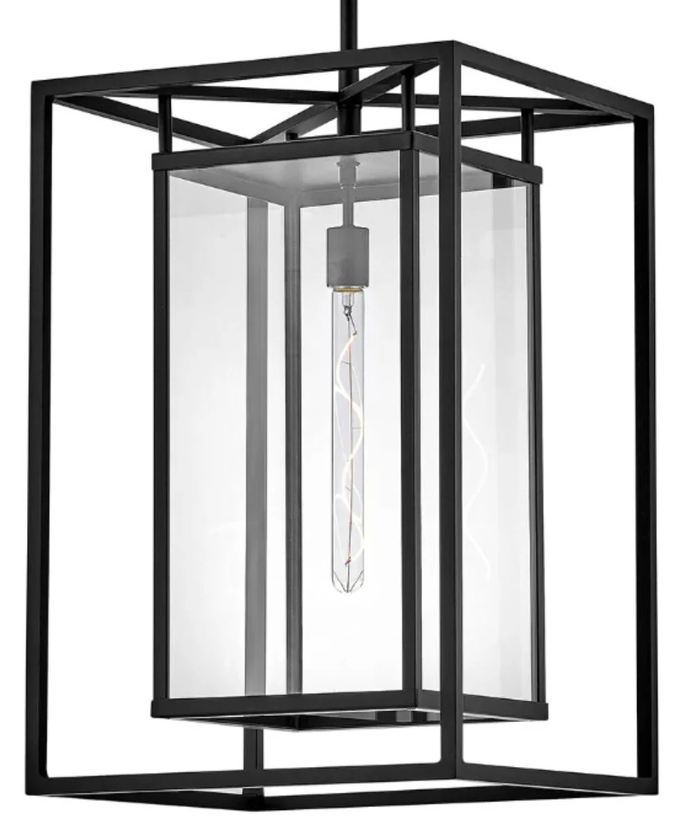 Max 1-Light Extra Large Hanging Lantern 12v in Black - Image 4