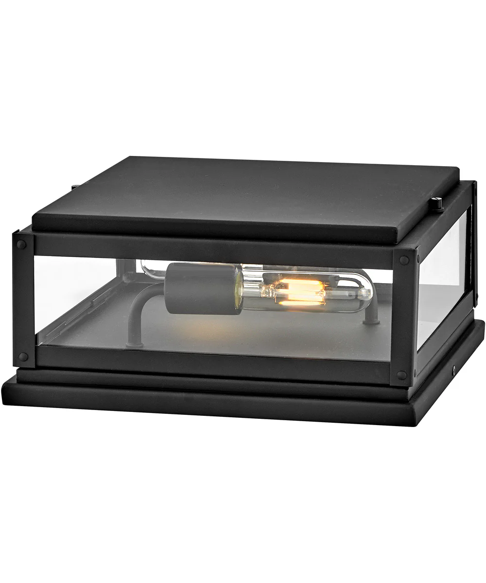Max 2-Light Small Pier Mount Lantern in Black