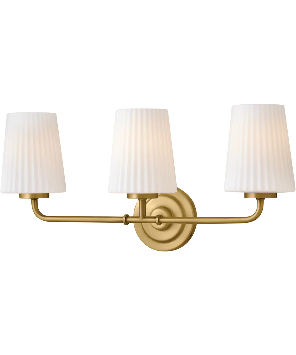 McKenna 3-Light Medium Three Light Vanity in Lacquered Brass - Image 3