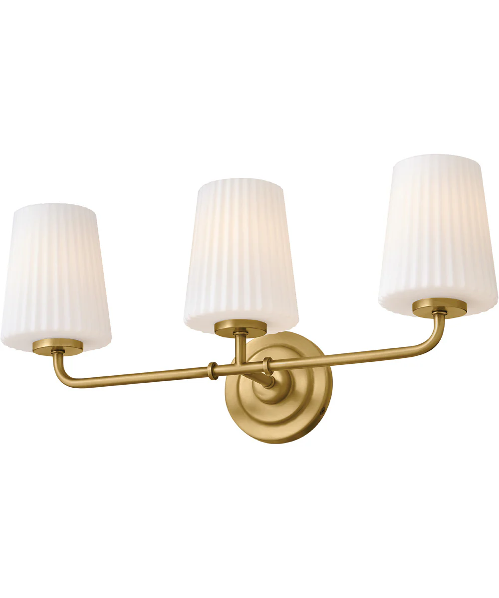McKenna 3-Light Medium Three Light Vanity in Lacquered Brass - Image 4