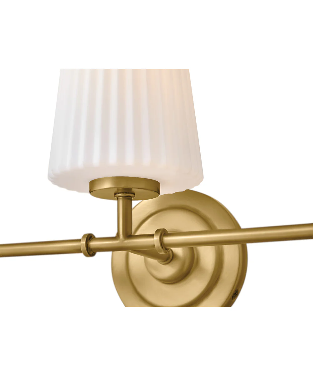 McKenna 3-Light Medium Three Light Vanity in Lacquered Brass - Image 6