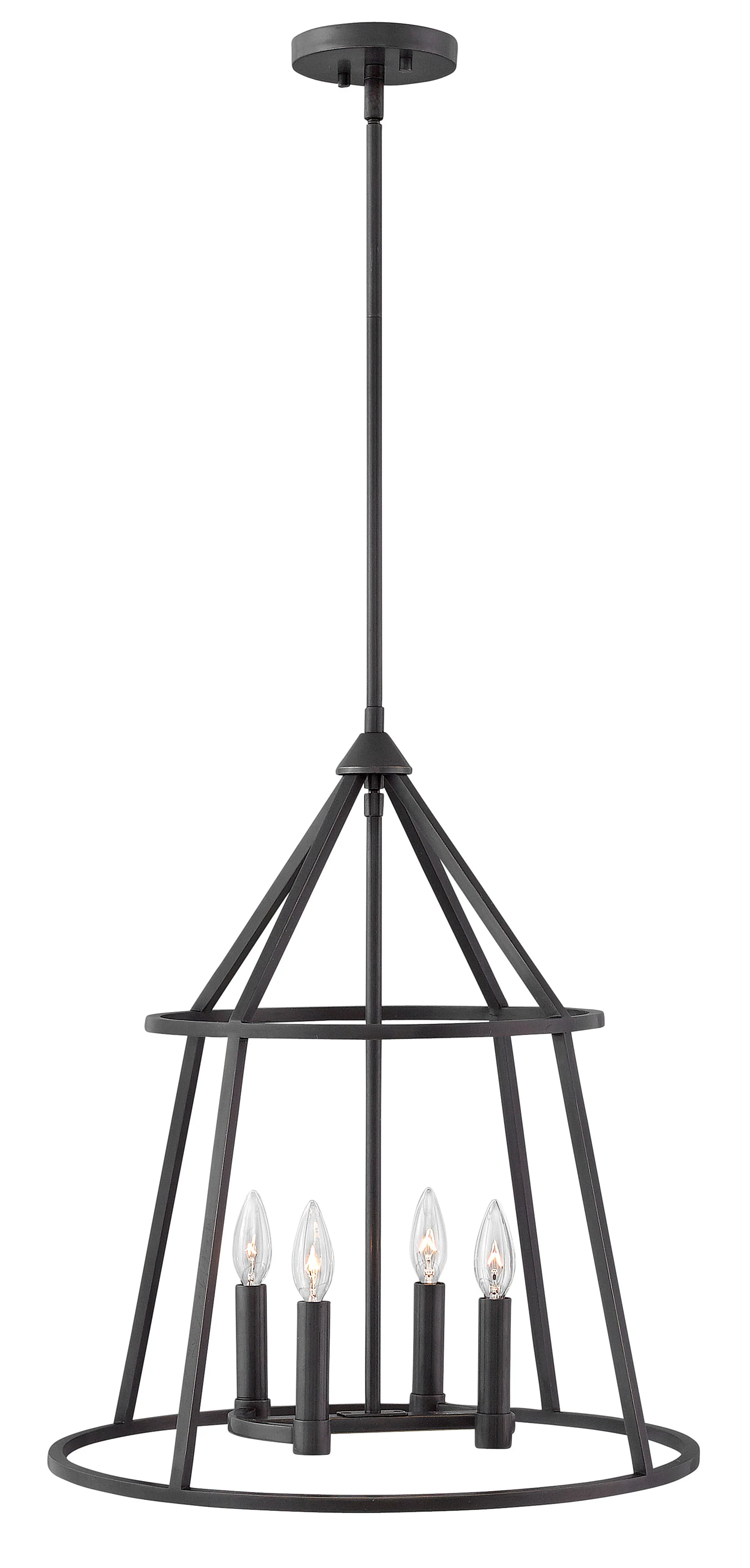 20"W Middleton 4-Light Stem Hung Pendant in Graphite Bronze