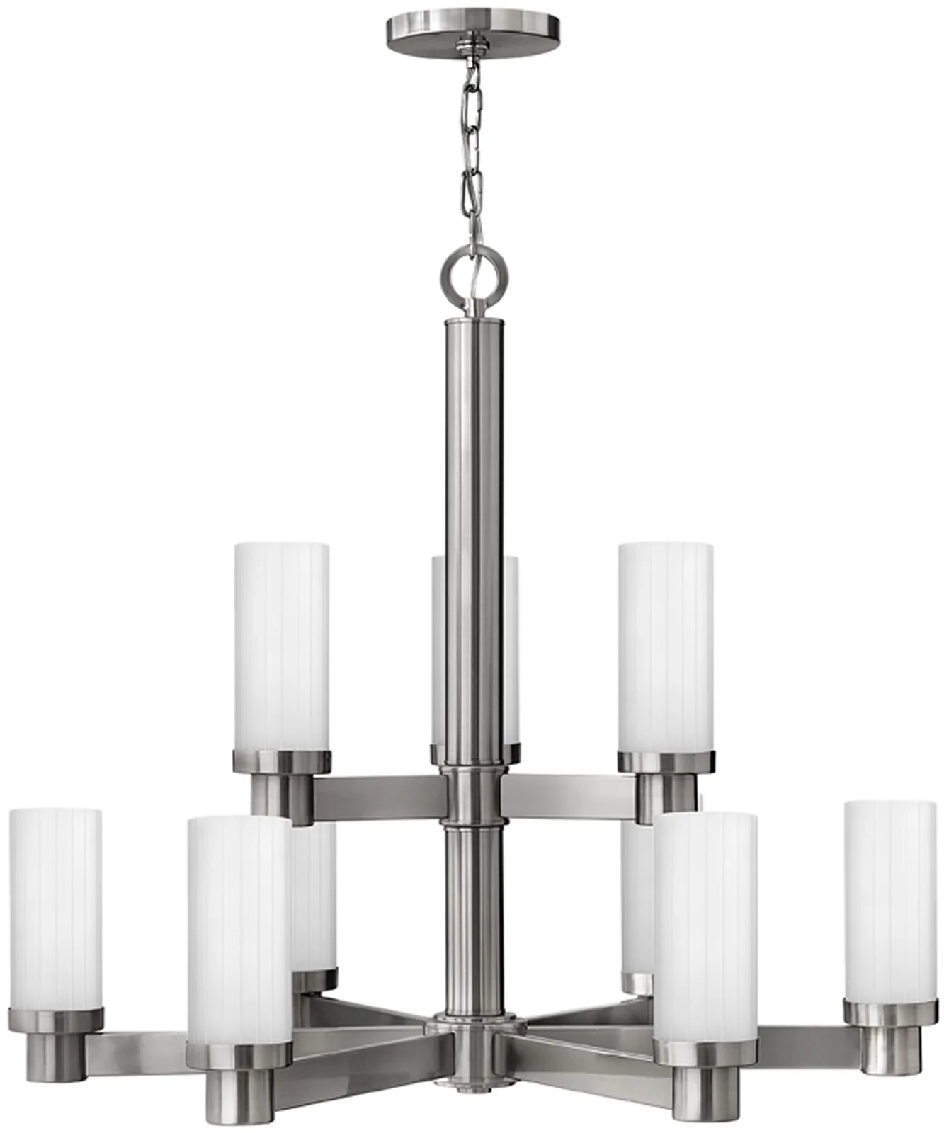 32"w Midtown 9-Light Chandelier Brushed Nickel - Image 2
