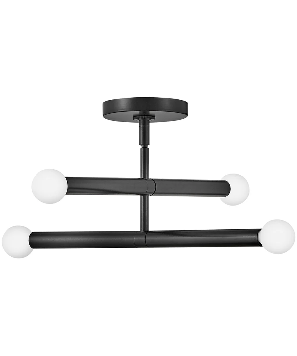 Millie 4-Light Medium Four Light Convertible Pendant in Black - Image 2