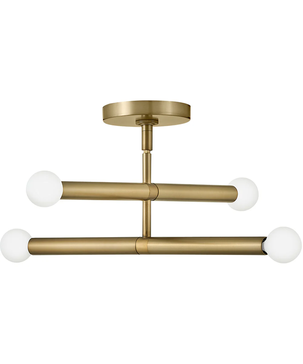 Millie 4-Light Medium Four Light Convertible Pendant in Lacquered Brass - Image 2