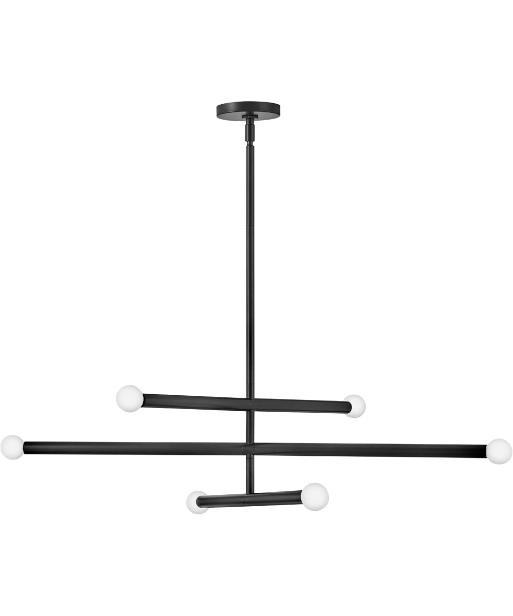 Millie 6-Light Medium Convertible Mobile Multi Tier Chandelier in Black