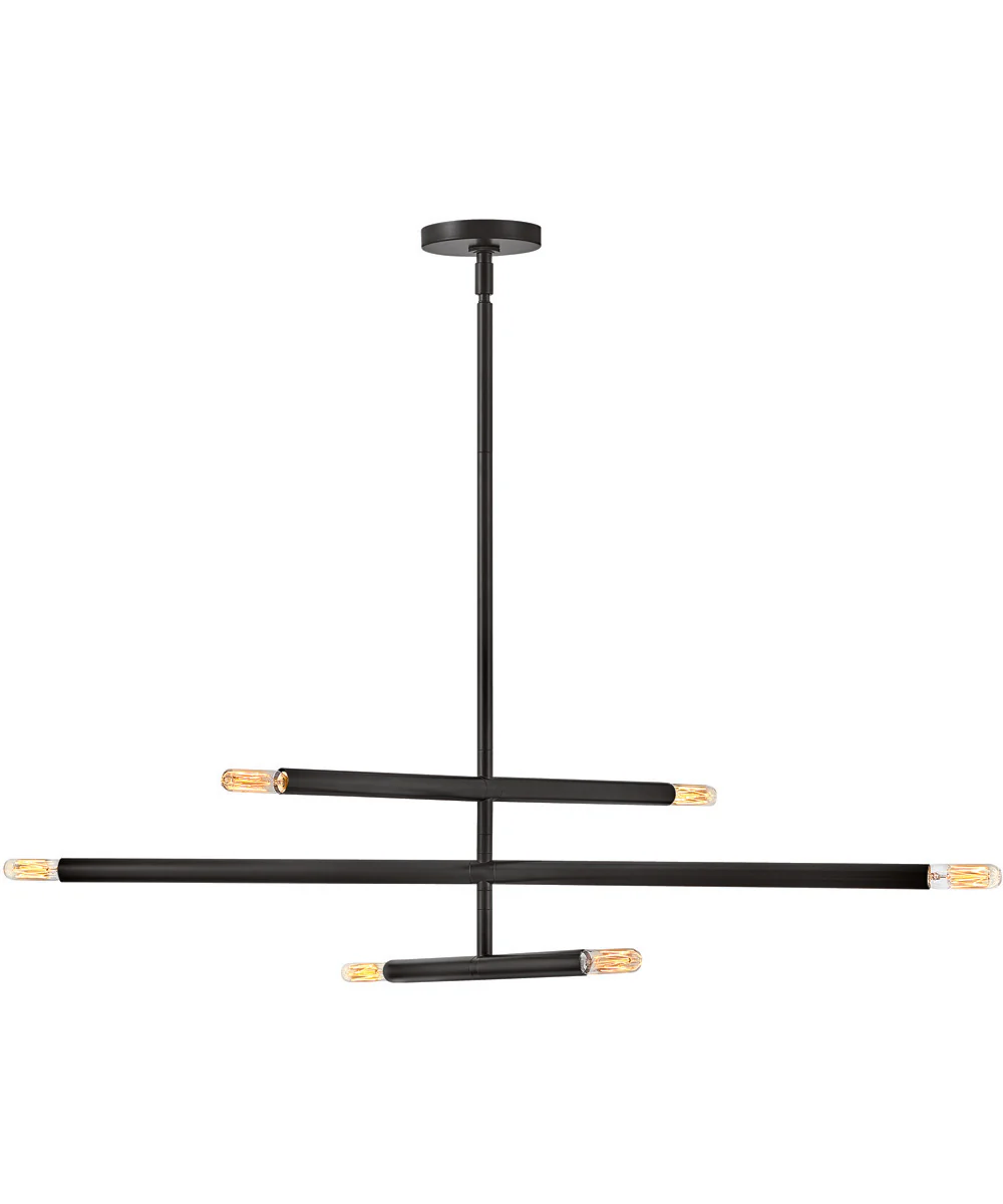 Millie 6-Light Medium Convertible Mobile Multi Tier Chandelier in Black - Image 2
