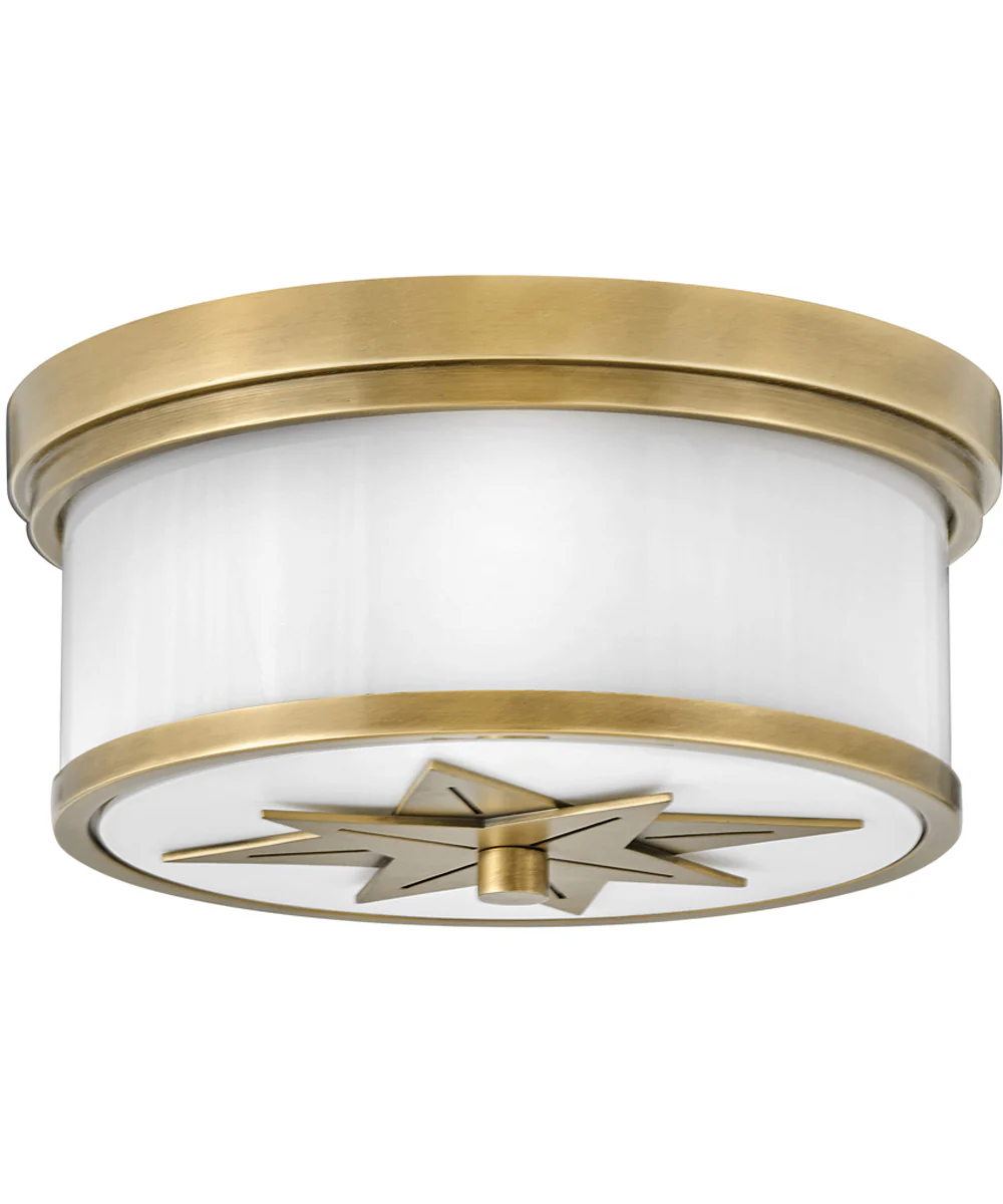 Montrose 2-Light Medium Flush Mount in Heritage Brass