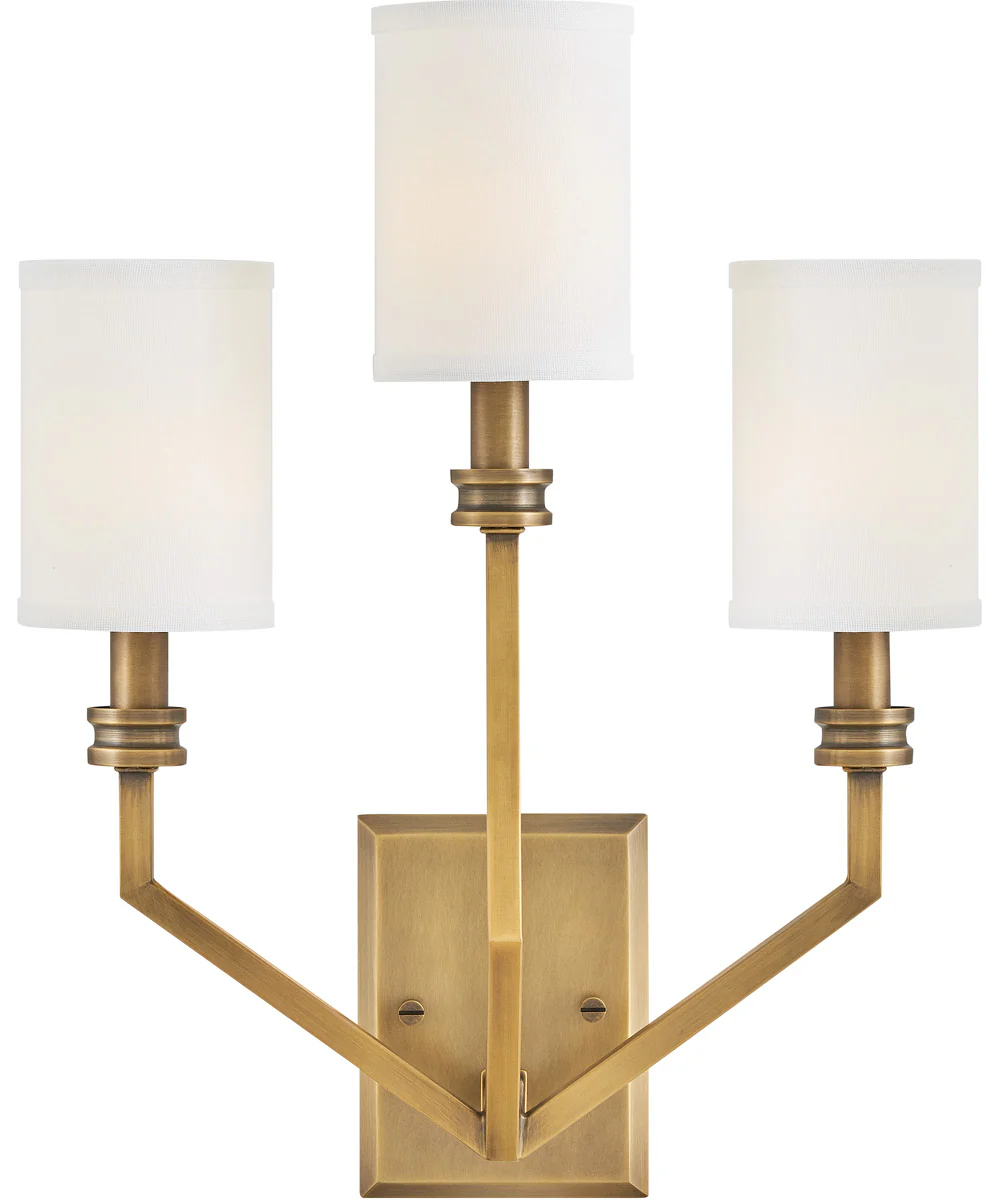 Moore 3-Light Medium Sconce in Heritage Brass - Image 3
