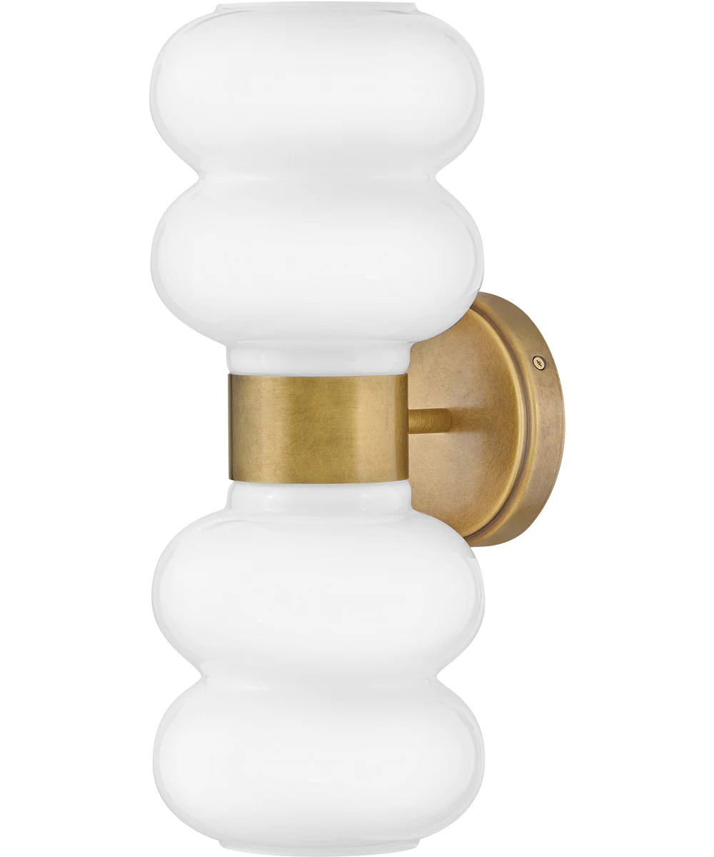 Nadia 2-Light Medium Two Light Sconce in Lacquered Brass - Image 4