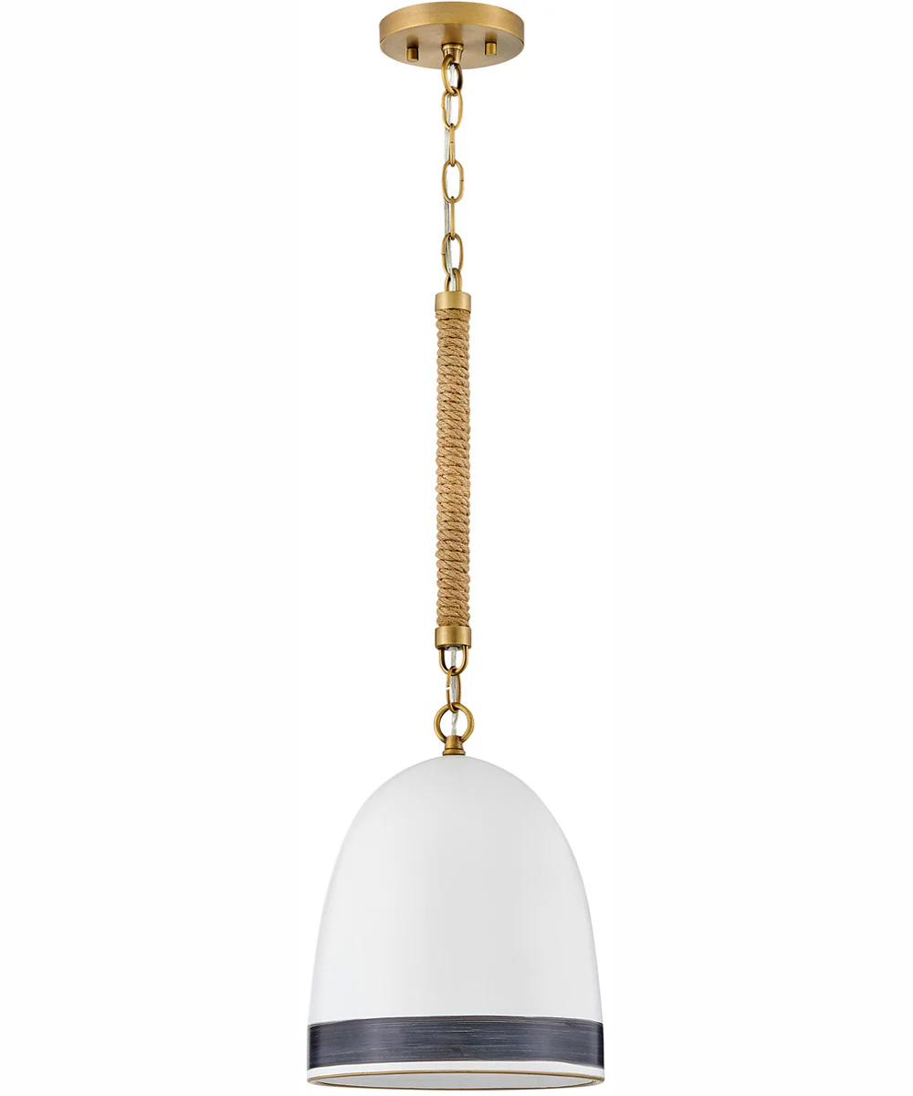 Nash 1-Light Small Pendant in Heritage Brass with Black accents - Image 2