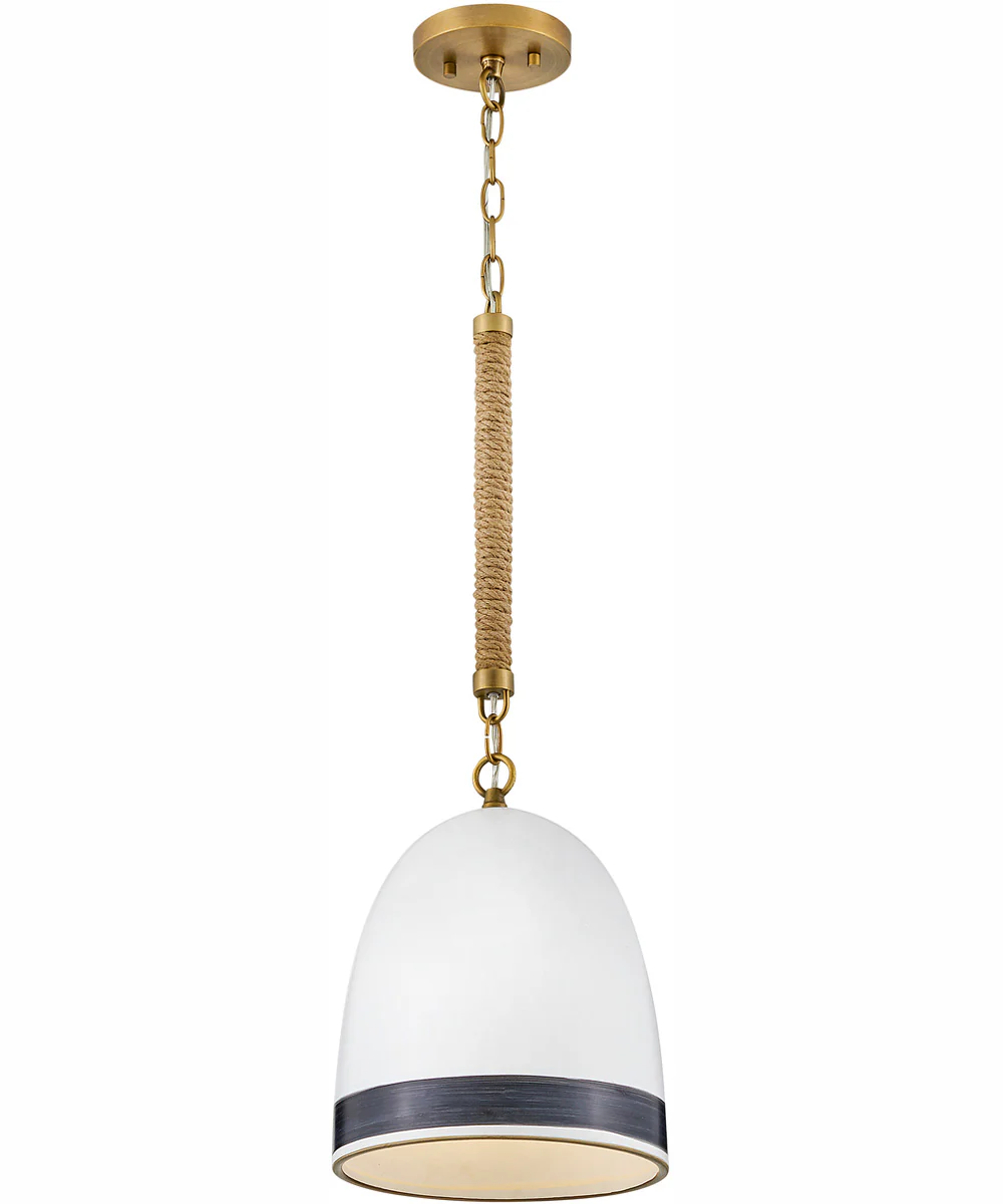 Nash 1-Light Small Pendant in Heritage Brass with Black accents - Image 4