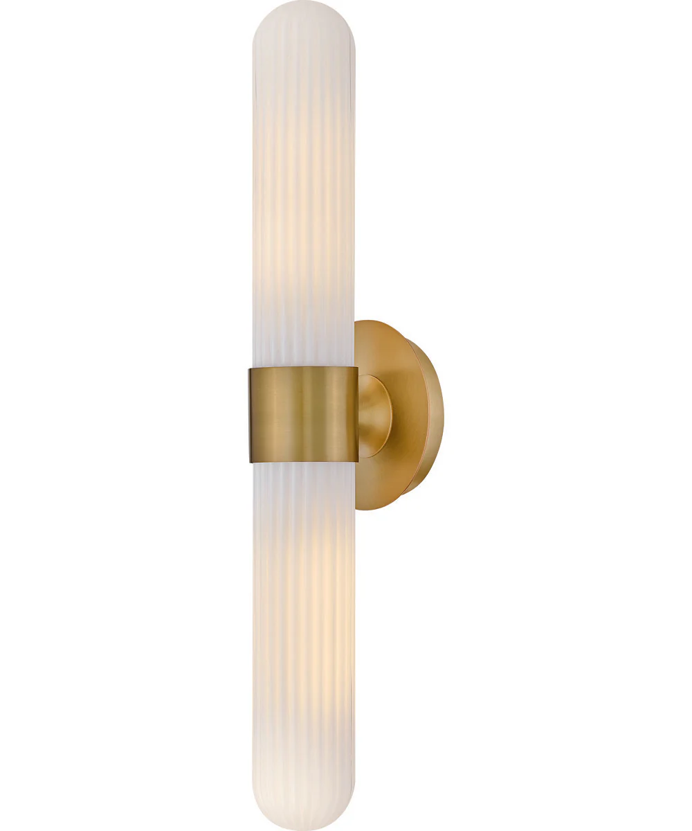 Nina 2-Light Large Two Light Sconce in Lacquered Brass - Image 3