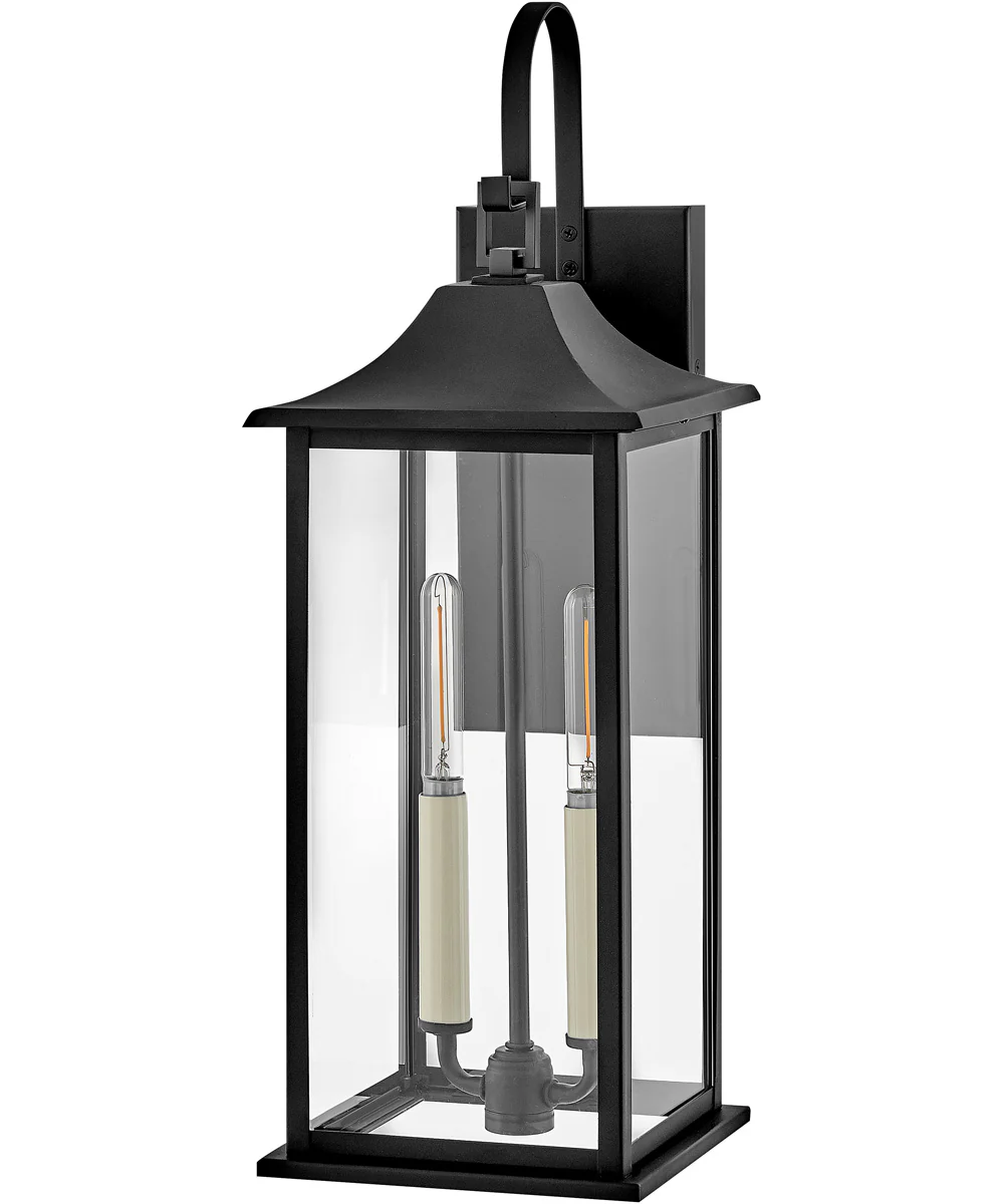 Nolan 2-Light Medium Wall Mount Lantern in Black - Image 2