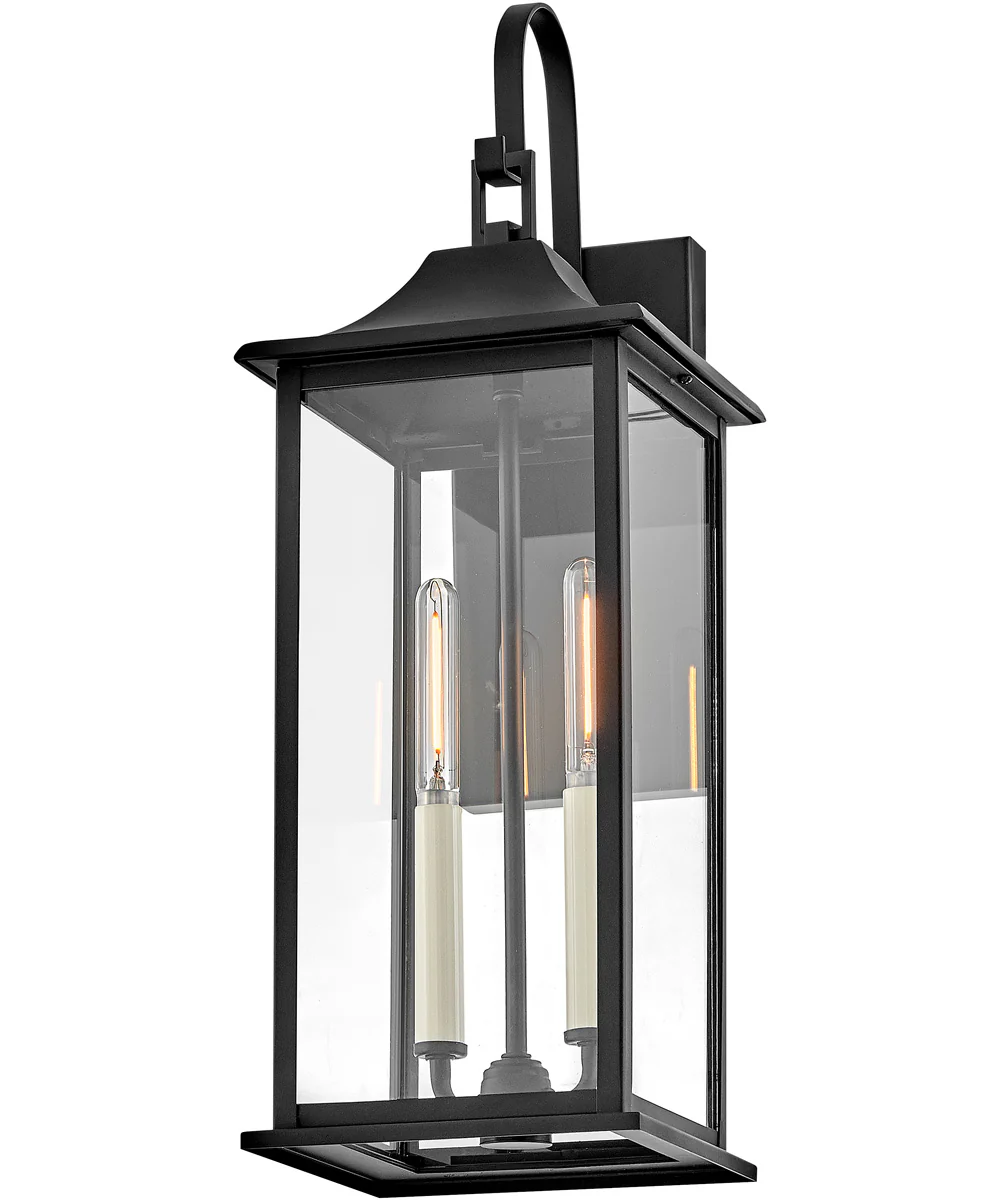 Nolan 2-Light Medium Wall Mount Lantern in Black - Image 3