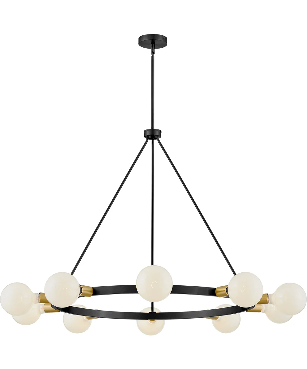 Orla 10-Light Large Single Tier Chandelier in Black - Image 3