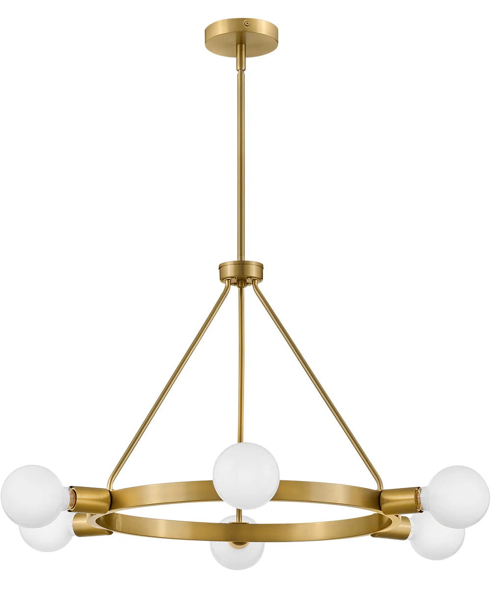Orla 6-Light Medium Single Tier Chandelier in Lacquered Brass - Image 2