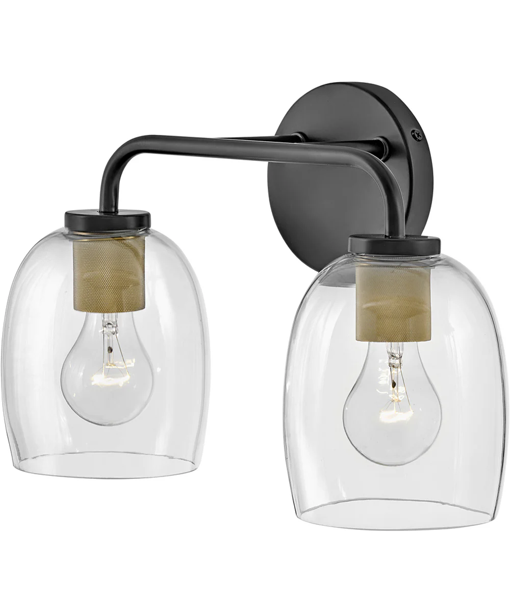 Percy 2-Light Small Two Light Vanity in Black - Image 3