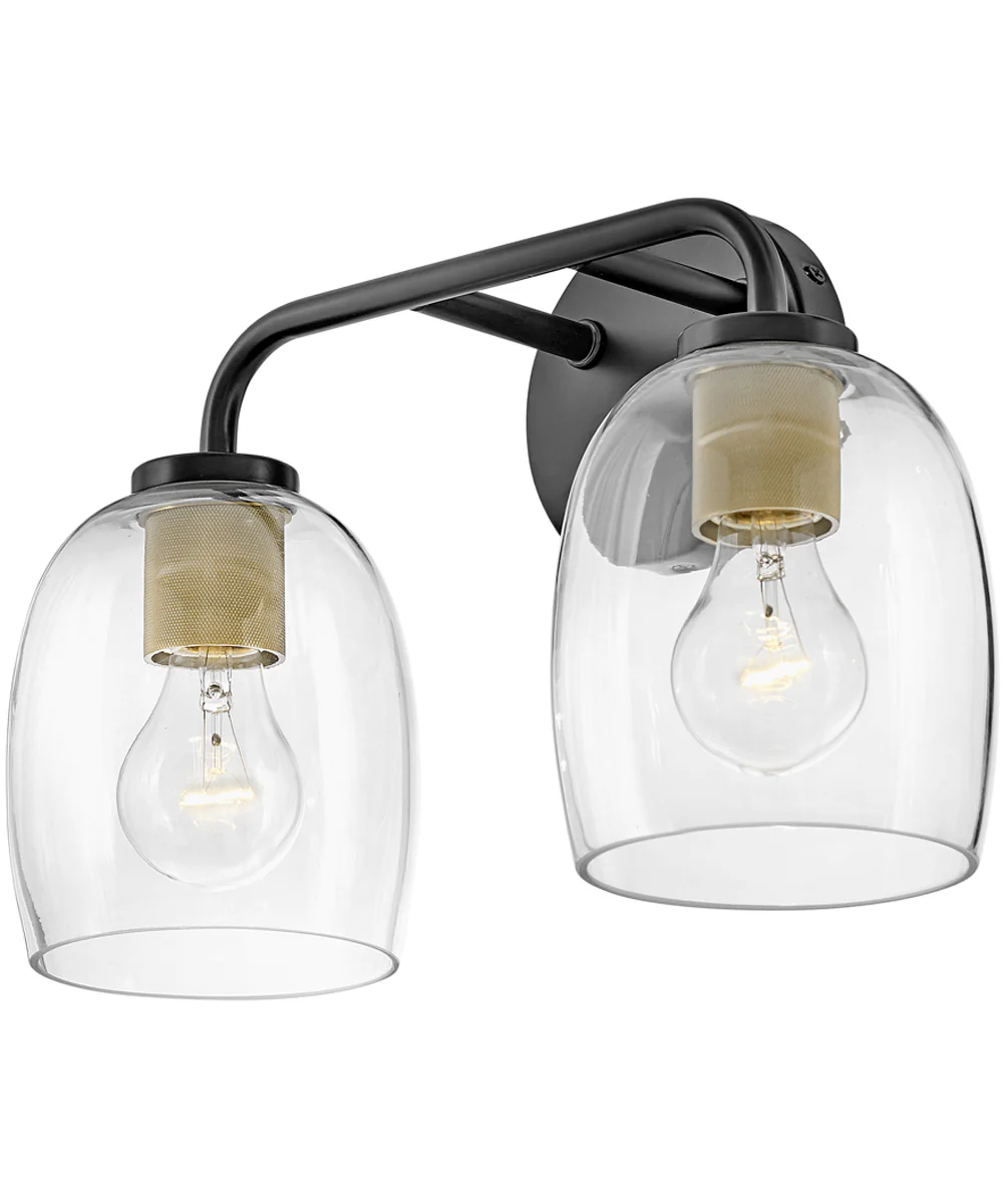 Percy 2-Light Small Two Light Vanity in Black - Image 4