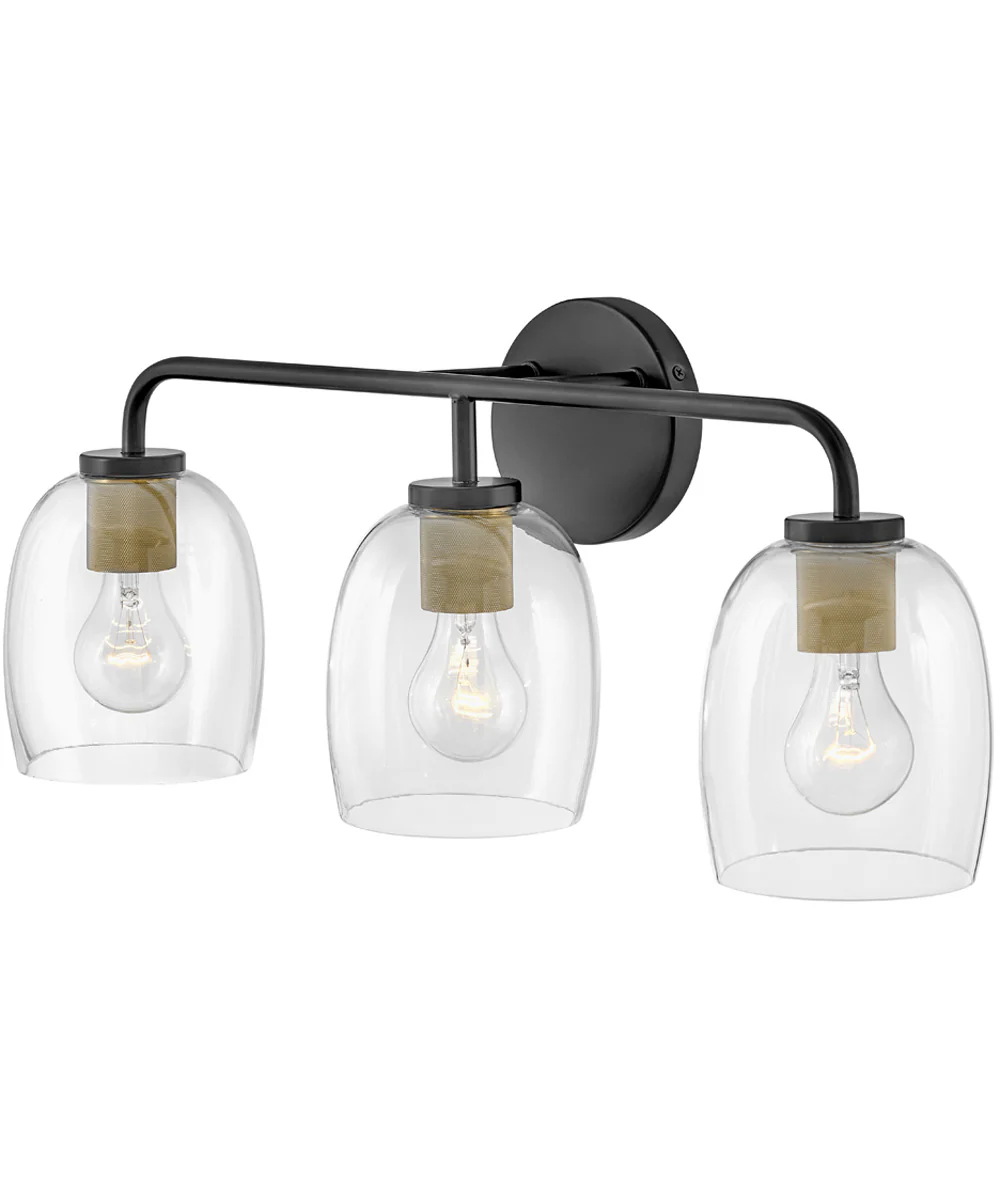 Percy 3-Light Medium Three Light Vanity in Black - Image 4